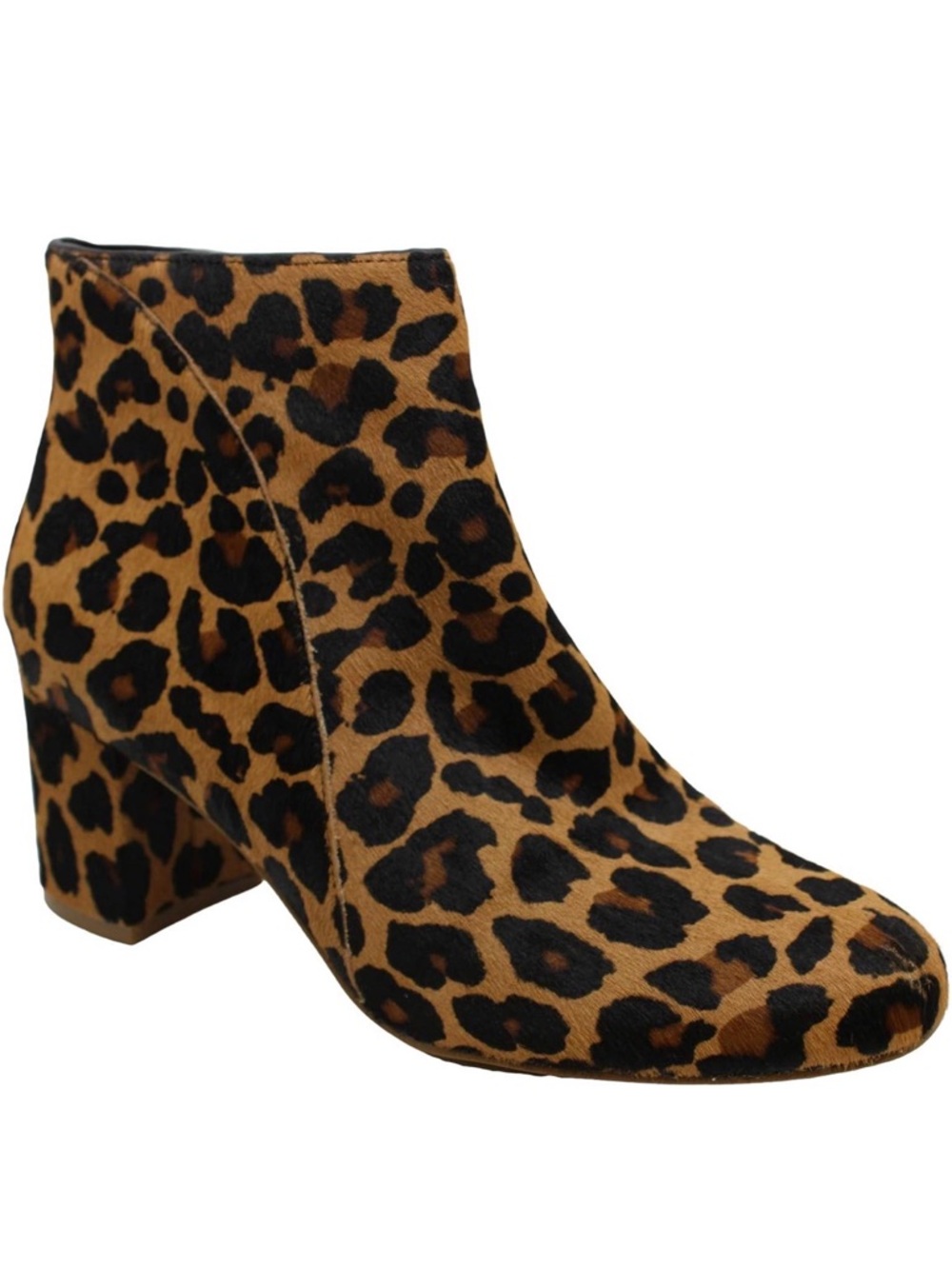 INC International Concepts Leopard Print Block Heel Ankle Boot - Brown & Black